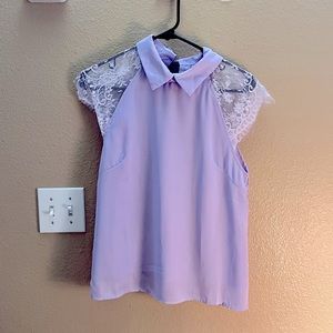 Light purple blouse with lace, S